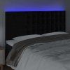 Čelo postele s LED 180x5x118/128 cm samet [3122920] (Barva Černá)