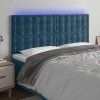 Čelo postele s LED 180x5x118/128 cm samet [3122920] (Barva Černá)