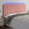 Čelo postele s LED 180x5x118/128 cm samet [3122920] (Barva Černá)