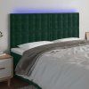 Čelo postele s LED 180x5x118/128 cm samet [3122920] (Barva Černá)
