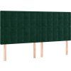 Čelo postele s LED 180x5x118/128 cm samet [3122920] (Barva Černá)