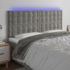 Čelo postele s LED 180x5x118/128 cm samet [3122920] (Barva Černá)