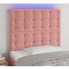 Čelo postele s LED 90x5x118/128 cm samet [3122899] (Barva Růžová)