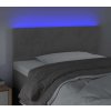 Čelo postele s LED 80 x 5 x 78/88 cm samet [3121362] (Barva Světle šedá)