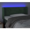 Čelo postele s LED 83 x 16 x 78/88 cm samet [3123409] (Barva Tmavě zelená)