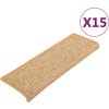 Schodové rohože 15 ks 65 x 21 x 4 cm ové s obdélníkovým okrajem [326909] (Barva Světle béžová)