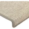 Schodové rohože 15 ks 65 x 21 x 4 cm s obdélníkovým okrajem [326909] (Barva Světle béžová)