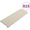 Schodové rohože 15 ks 65 x 21 x 4 cm ové s obdélníkovým okrajem [326909] (Barva Světle béžová)