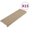 Schodové rohože 15 ks 65 x 21 x 4 cm ové s obdélníkovým okrajem [326909] (Barva Světle béžová)
