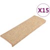 Schodové rohože 15 ks 65 x 21 x 4 cm ové s obdélníkovým okrajem [326909] (Barva Světle béžová)