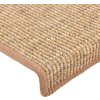 Schodové rohože 15 ks 65 x 21 x 4 cm ové s obdélníkovým okrajem [326909] (Barva Světle béžová)