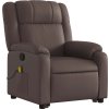 Zvedací masážní polohovací křeslo umělá kůže [3205160] (Barva Šedá)