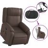 Zvedací masážní polohovací křeslo umělá kůže [3205160] (Barva Šedá)