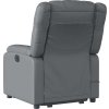 Zvedací masážní polohovací křeslo umělá kůže [3205160] (Barva Šedá)