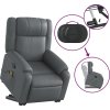 Zvedací masážní polohovací křeslo umělá kůže [3205160] (Barva Šedá)