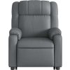 Zvedací masážní polohovací křeslo umělá kůže [3205160] (Barva Šedá)