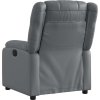 Elektrické polohovací křeslo umělá kůže [3205139] (Barva Šedá)