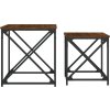 Hnízdové konferenční stolky 2 ks kompozitní dřevo [838943] (Barva Černá)