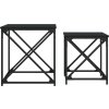 Hnízdové konferenční stolky 2 ks kompozitní dřevo [838943] (Barva Černá)