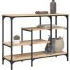 Konzolový stolek s policemi 100 x 35 x 75 cm [837791] (Barva Hnědý dub)