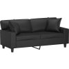 2místná pohovka s polštáři 140 cm umělá kůže [3200866] (Barva Černá)