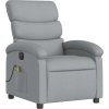 Elektrické masážní polohovací křeslo textil [3203966] (Barva Světle šedá)