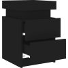 Noční stolek s LED osvětlením 35 x 39 x 55 cm [836751] (Barva Černá)