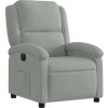 Elektrické polohovací křeslo samet [3204278] (Barva Světle šedá)