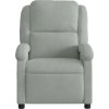 Elektrické polohovací křeslo samet [3204278] (Barva Světle šedá)