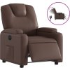 Elektrické polohovací křeslo umělá kůže [3204418] (Barva Hnědá)