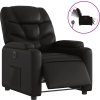 Elektrické polohovací křeslo umělá kůže [3204644] (Barva Černá)