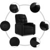 Elektrické polohovací křeslo umělá kůže [3204644] (Barva Černá)