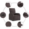 Elektrické polohovací křeslo textil [3204805] (Barva Tmavě hnědá)