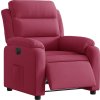 Elektrické polohovací křeslo samet [3205075] (Barva vínová červená)
