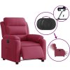 Elektrické polohovací křeslo samet [3205075] (Barva vínová červená)