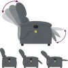 Elektrické masážní polohovací křeslo samet [3204290] (Barva Tmavě šedá)
