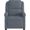 Elektrické masážní polohovací křeslo samet [3204290] (Barva Tmavě šedá)