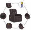 Elektrické masážní polohovací křeslo textil [3204699] (Barva Tmavě šedá)