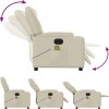 Elektrické masážní polohovací křeslo umělá kůže [3204424] (Barva Krémová)