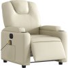 Elektrické masážní polohovací křeslo umělá kůže [3204424] (Barva Krémová)