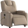 Elektrické masážní polohovací křeslo umělá kůže [3204424] (Barva Krémová)