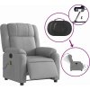 Elektrické masážní polohovací křeslo textil [3205190] (Barva Světle šedá)