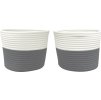 Úložné koše 2 ks a bílé Ø 24 x 18 cm bavlna [358453] (Barva Šedá)