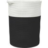Úložný koš a bílý Ø 49 x 65 cm bavlna [358493] (Barva Hnědá)