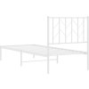Kovový rám postele s čelem 75 x 190 cm [374476] (Barva Bílá)