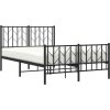 Kovový rám postele s hlavovým a nožním čelem 120 x 190 cm [374452] (Barva Černá)
