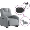 Elektrické zvedací polohovací křeslo textil [3204392] (Barva Světle šedá)