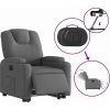 Elektrické zvedací polohovací křeslo textil [3204392] (Barva Světle šedá)