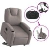 Elektrické zvedací polohovací křeslo textil [3204392] (Barva Světle šedá)