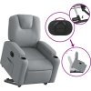 Elektrické zvedací polohovací křeslo textil [3204392] (Barva Světle šedá)
